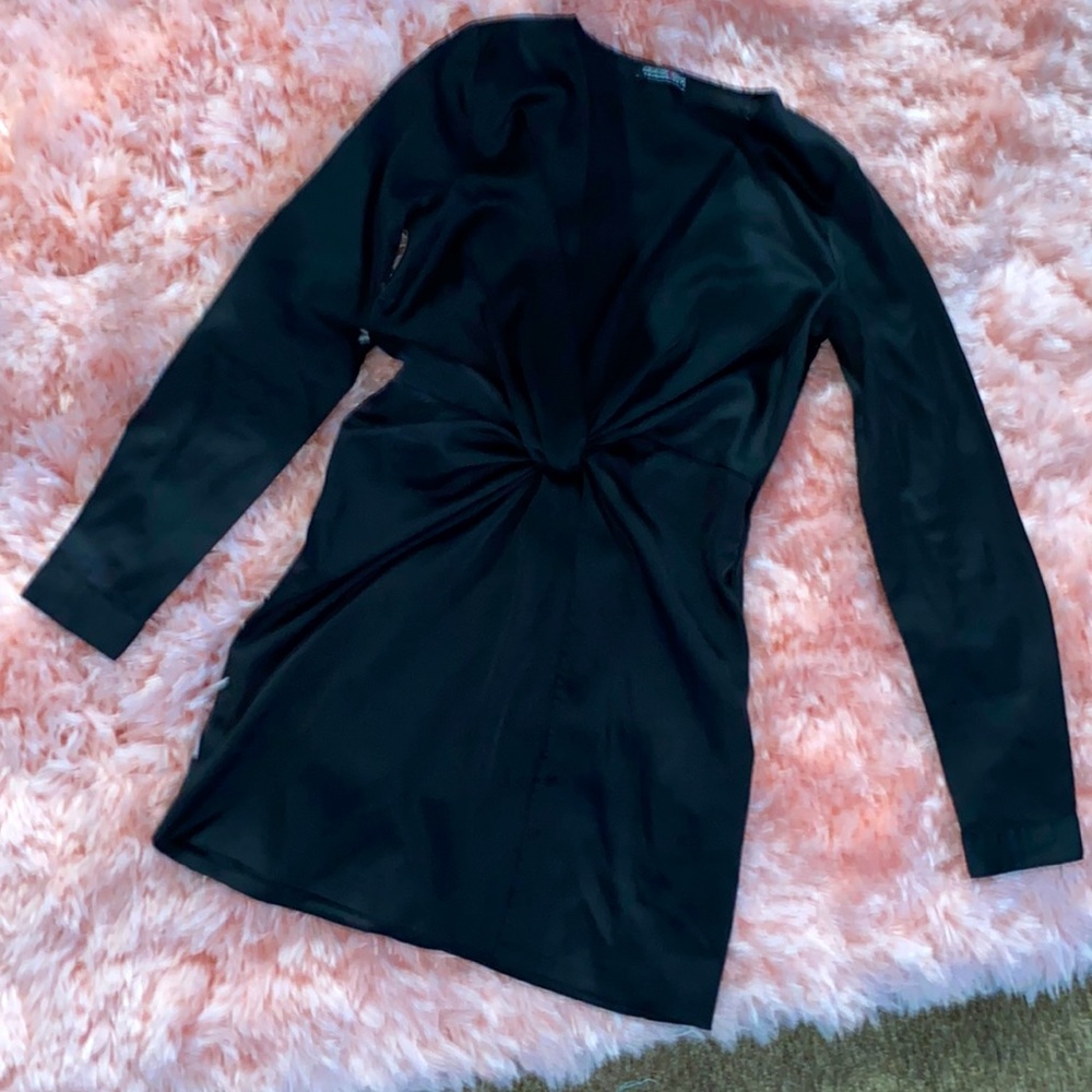 Black Silky Mini Dress